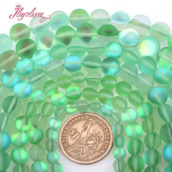 Rodada Frost Verde Áustria Cristal Síntese de Brilho de Pedra Solta Pérolas para DIY Mulheres Homens Colar Pulseira de Fazer a Jóia de 15