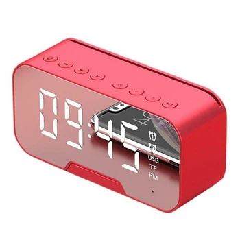Relógio Despertador Digital Com Rádio de Bluetooth alto-Falante de Enfeites para Decoração do ambiente de Trabalho sem Fios Multifunção LED Superfície do Espelho de Suprimentos 1