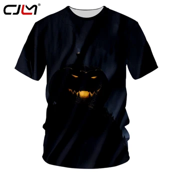 CJLM de Halloween de Novo Gótico Homens Elastano T-Shirt em 3D O Pescoço Camiseta Impressa Engraçado Abóbora Street Wear T-shirt Recomendo 1