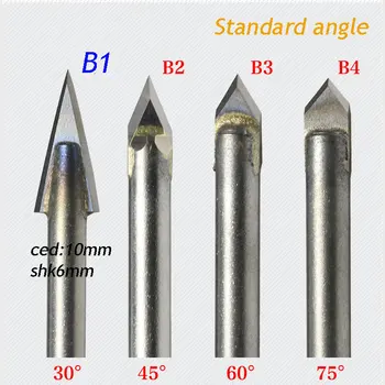 1pc padrão 30degree 6*10 mm ângulo da liga dos Bocados do Router do CNC do cortador da gravura Escultura de Pedra de Ferramentas 2