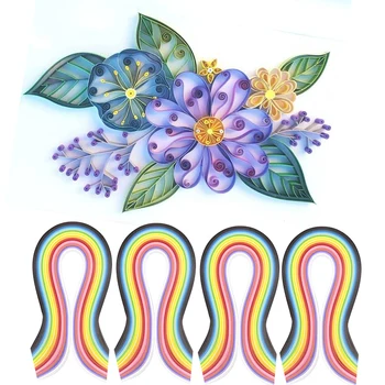 500 Pcs Colorido Scrapbooking Listras Folhos de Papel Artesanal Crianças DIY Art Craft Design de Ferramentas de Cor Tiras de Decoração do Quarto 2