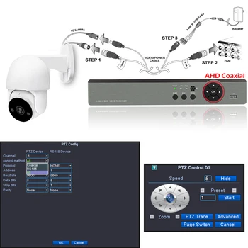 1080P AHD Câmera PTZ de Vigilância CCTV IP66 Waterproof a Casa de Segurança interna/externa Visão Noturna Infravermelho Câmeras Analógicas 2