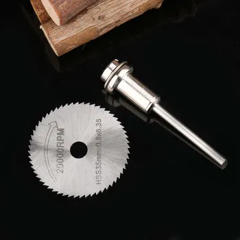 1Pc 35mm HSS Rotary Circular do Disco de Corte Lâminas de Serra de Corte de Rodas e de 3,17 mm de Haste para Mandril de Madeira de Plástico Moedor de Broca de Ferramenta de corte 1