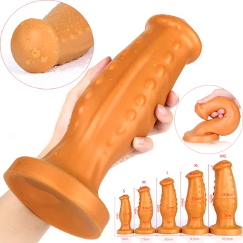 2021 Enorme Plug Anal Grosso Silicone Vibrador Plug anal Massageador de Próstata BDSM Ânus Expansão do Ponto de G Masturbação Brinquedos Sexuais Para a Mulher