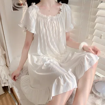 Para mulheres de Estilo Japonês Pijama Doce Estilo Princesa do Verão Nova Babados Soltos de Noite, Vestido de Fada Homewear sweet lolita dress 1