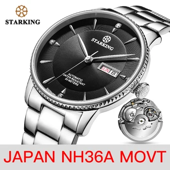 STARKING de relógios de Homens de Aço Inoxidável Japão NH36 Movt Relógio de Pulso Vestido Masculino Relógio Safira 50m Impermeável Relógio Masculino AM0270 1