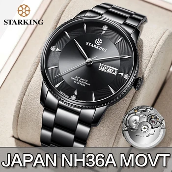 STARKING de relógios de Homens de Aço Inoxidável Japão NH36 Movt Relógio de Pulso Vestido Masculino Relógio Safira 50m Impermeável Relógio Masculino AM0270 2