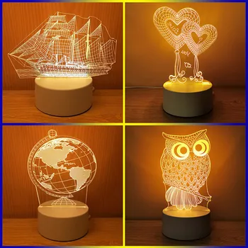 O Amor romântico 3D Lâmpada em forma de Coração Balão de Acrílico da Noite do DIODO emissor de Luz Decorativa Lâmpada de Tabela de Dia dos Namorados Querida Esposa de Presente 2