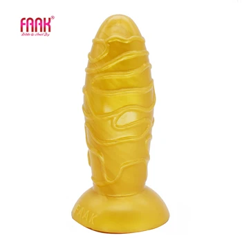 FAAK de Silicone plug anal 2020 dourado dildos bunda brinquedos sexuais para mulheres, homens textura vagina estimular o ânus massagem sex shop 1