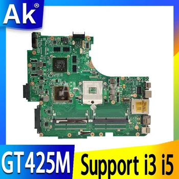 Para o Portátil ASUS Motherboard N53J N53JF N53JN N53JL N53JG HM55 W/ GT425M 1G 2* Slots de memória RAM placa-mãe Suporte i3 i5 cpu 1