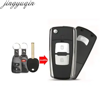 Jingyuqin Modificado Remoto Chave Do Carro Caso Shell Para Hyundai Tucson 2014 2 Botões+1 Groove Meio Lâmina