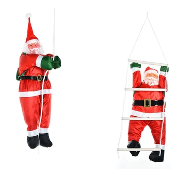 Decorações De Natal Subindo Escada De Corda Natal De Papai Noel Pingente Pendurado Boneca Enfeite De Árvore De Decoração De Casa De Pano, Kits B 2