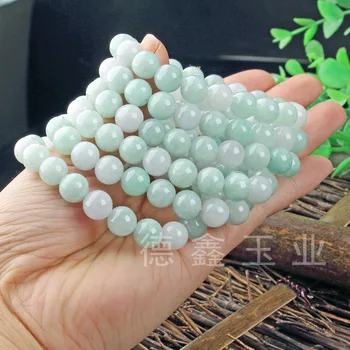 Genuíno Jade Pulseira De Mulheres Natural De Burma Jades Grânulos De Pedra Elástico Frisado Vertente Pulseiras Jadeite Pulseira Namorada Mom Presentes 2