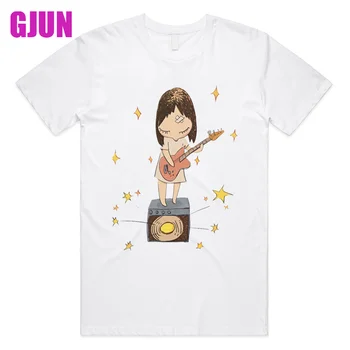100% do Algodão do Unisex Tops Yoshitomo Nara Guitarra Verão T-shirt de Algodão Homens T-Shirt Nova TEE TSHIRT Harajuku Mulheres Gráfico Tshirts
