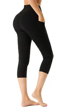 Cintura Alta Yoga Cortar Calças Para Mulheres De Verão Elástica Perfeita Leggings Cortada Calças Butt Lift De Meia-Calça Meninas Fitness Sportswear 1