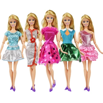 5 Pcs/muito Diferentes Estilos Fluorescente Vestido de Festa de Moda Princesa Vestido de Roupas de Boneca Acessórios para 12 Polegadas Boneca Acessórios 1