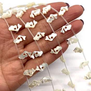 Natural de Animais Peixes Pequenos Grânulos Mãe de Pérola Solta Esferas Espaçador para Fazer Jóias DIY Pulseira Colar feito a mão 7x13mm
