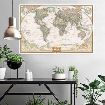 150x225cm O Mundo Físico Mapa Não-tecido Impermeável Mapa de Importantes Rios Do Mundo para o Escritório de Pesquisa de material Escolar 1