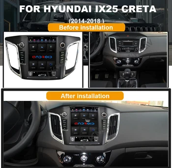 Sistema Android vertical do carro da tela de navegação GPS Para Hyundai IX25 Creta 2014-2018 DVD DVD Multimídia Player 1