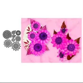 Decoração de flores de Corte de Metal Morre para DIY Scrapbooking Álbum de Cartões de Papel Artesanato Decorativo em Relevo Die Cuts 2