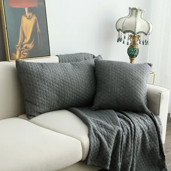 Super macio Imitação de algodão sólido capa de almofada em casa, de cama, travesseiro capa de sofá decorativo 3D círculo de diamante fronha escritório do hotel 2