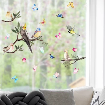 A Janela De Vidro Adesivo Não-Adesivo De Aves Decalques Decorativos De Vidro Cobrindo Estático Fosco Janela De Adesivos Para Decoração De Casa Adesivo 2