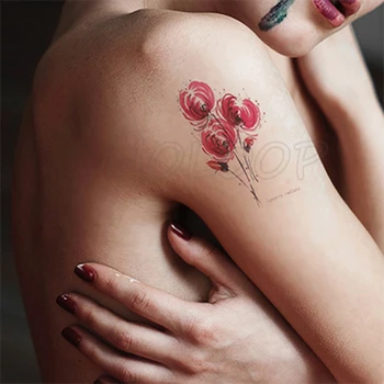 Da Etiqueta temporária Tatuagem tinta Vermelha Aranha cobra Lírio flor pequena impermeável falso Tatto flash mão de Tatoo para mulher, menina, criança 2 2