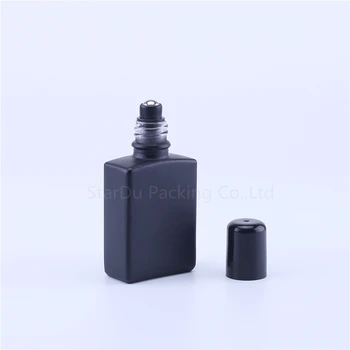 30ml preto rolo em frasco de perfume, 30cc âmbar óleo essencial rollon garrafa, copo pequeno rolo recipiente de 120pcs 1