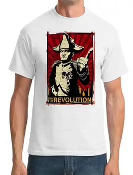 Algodão Dos Homens T-Shirts Clássica O Pescoço Streetwear Hip Hop Tops Napoleão - Junte-Se À Revolução Roupas De Marca T-Shirt Clássica 1