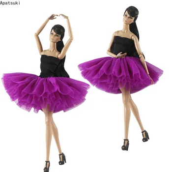 Roxo Preto Boneca De Moda De Roupas De Ballet Vestido Para A Boneca Barbie Tutu Vestidos Para A Barbie Roupas De 1/6 Bonecas Acessórios De Presente Brinquedos 1