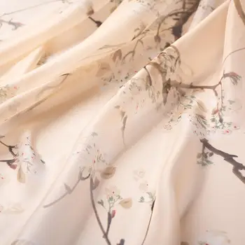 A Coleção Primavera / Verão Elegante Flor De Ameixa Chiffon Posicionamento De Impressão Hanfu Antigo Traje De Tecido Estilo Antigo Camisa De Vestido De Tecido 1