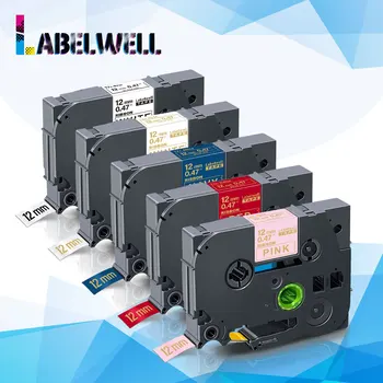 Labelwell 5PK Fita de Impressora Compatível para R231 RW34 R234 RN34 RE34 Fita de Cetim as Fitas para label maker 1