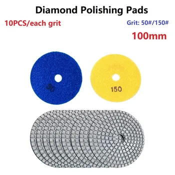 10pcs Diamante Almofadas de Polimento 4inch 100mm Molhado/Seco Apropriado Para Pedra de Granito de Moagem Disco de Polimento de Concreto, Mármore 1