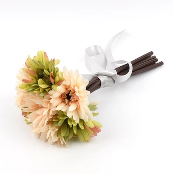 Gerbera/Margarida flor artificial creme de margarida flores de seda para o casamento, buquê de noiva de festa decoração de flores decorativas 1