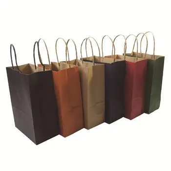 40pcs/muito Elegante papel kraft, saco do presente com alça/sacos de compras/Natal marrom saco de embalagem/Excelente qualidade 21X15X8cm 1