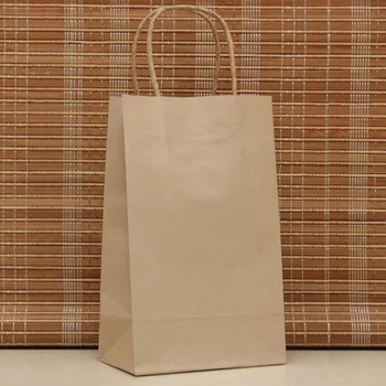 40pcs/muito Elegante papel kraft, saco do presente com alça/sacos de compras/Natal marrom saco de embalagem/Excelente qualidade 21X15X8cm 2