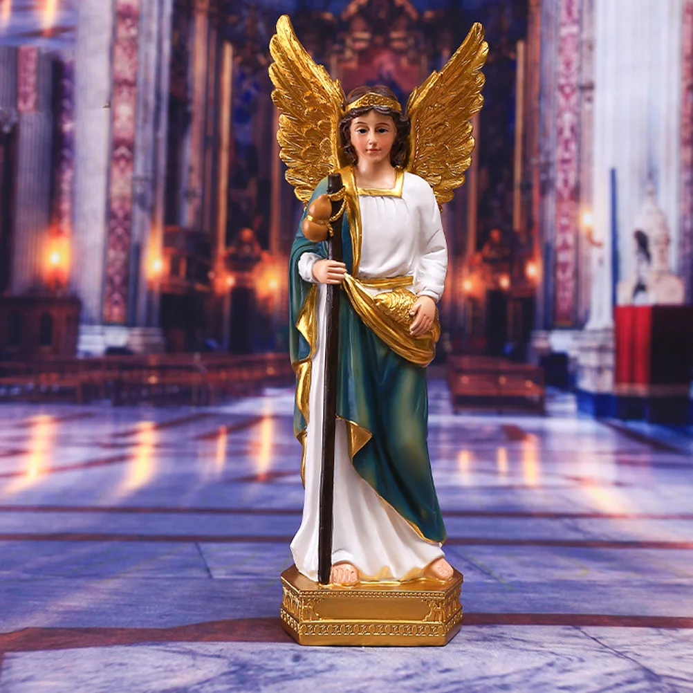 Tipo Decorativo Delicado Catolicismo Ornamento San Rafael Estatueta de San Rafael Estátuas Família Estatueta para os Religiosos Presente Imagem 3
