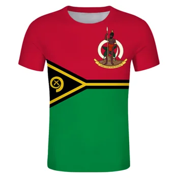 Vanuatu T-Shirt Diy Personalizado Gratuitamente Número de Nome de HOMEM Santo T-Shirt de Impressão de Texto VU Bandeira Emblema Foto Streetweare Juventude Tops