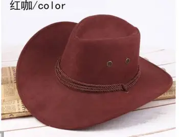 10pcs/lot Ocidental Chapéu de Cowboy Homens a Cavalo Cap Acessório de Moda chapéu de Abas Largas adultos casual de couro falso chapéu de cowboy