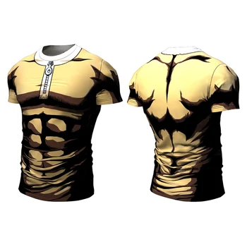 2022 3D de Alta Qualidade de Impressão de Um Soco Homem T-shirt dos Homens/Mulheres de Verão Legal de Manga Curta T-shirt de Manga Curta Roupas