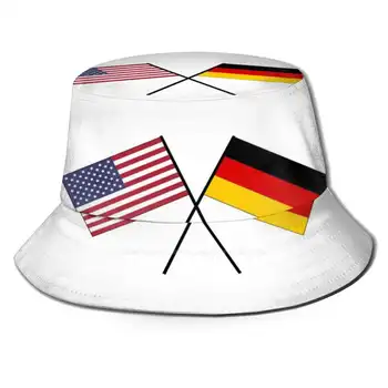 Alemão - Americano Amizade Estados Unidos Alemanha Impressão Balde De Chapéus De Sol, Boné Estados Unidos, Alemanha Alemã, Americana, Alemã, Americana 1