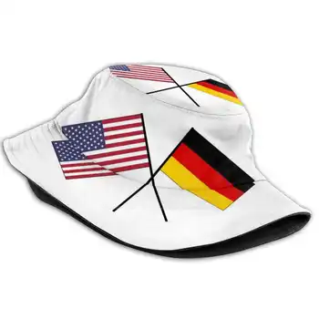 Alemão - Americano Amizade Estados Unidos Alemanha Impressão Balde De Chapéus De Sol, Boné Estados Unidos, Alemanha Alemã, Americana, Alemã, Americana 2