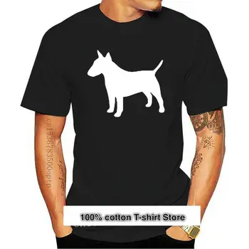 Camiseta de diseño de alta qualidade para homens, camisa de cuello redondo con diseño de silueta de Bull Terrier, nueva