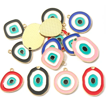 14pcs/muito Colorido Esmalte de Olhos de Encantos Diferentes Formas Pingente de DIY Colar Pulseira para Fazer Jóias Acessórios