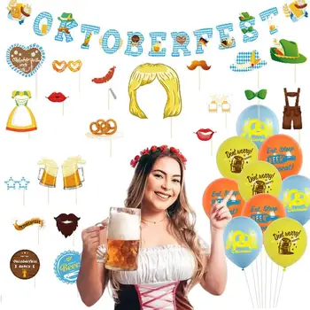Oktoberfest Decorações Kit Classic Festival Da Cerveja De Decoração Do Conjunto De Festas Decorações 18 Balões & 1 Banner & 1 Conjunto De
